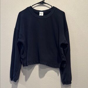 Offline by Aerie Dark Blue Oversized Cropped Sweatshirt